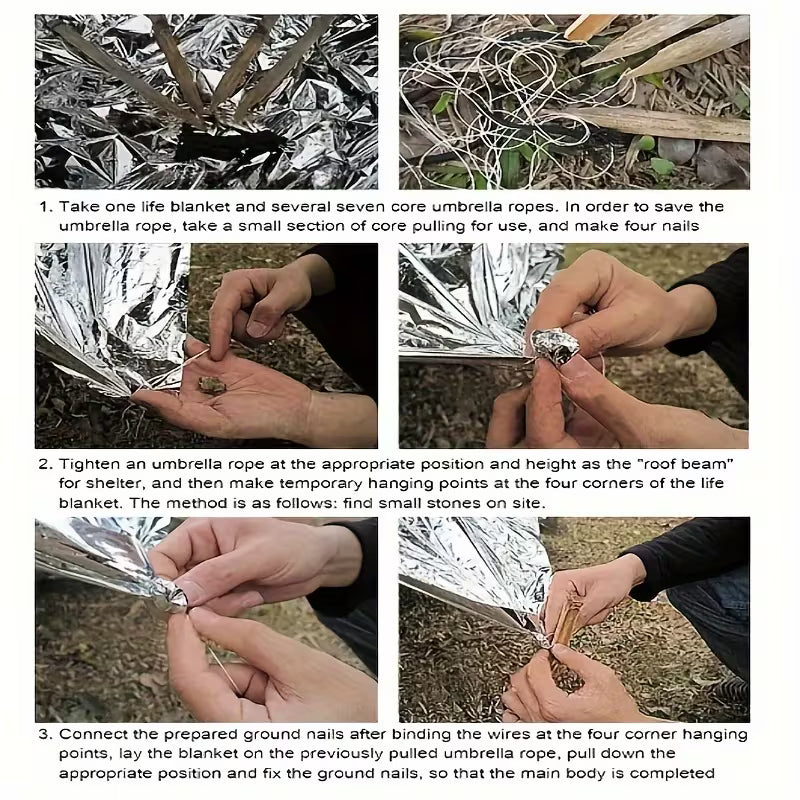 4pcs Compact Polyester Insulated Blankets