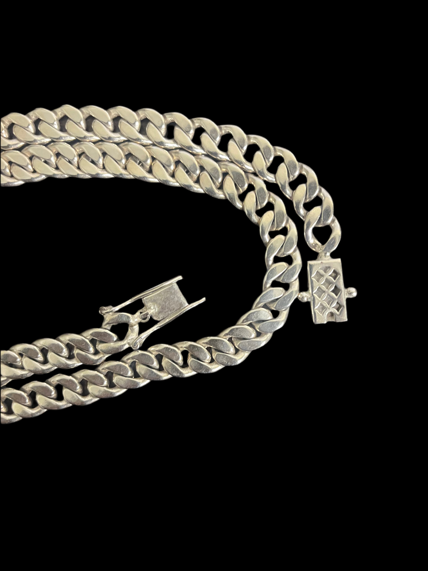 Solid 925 Sterling Silver Cuban Link Chain.