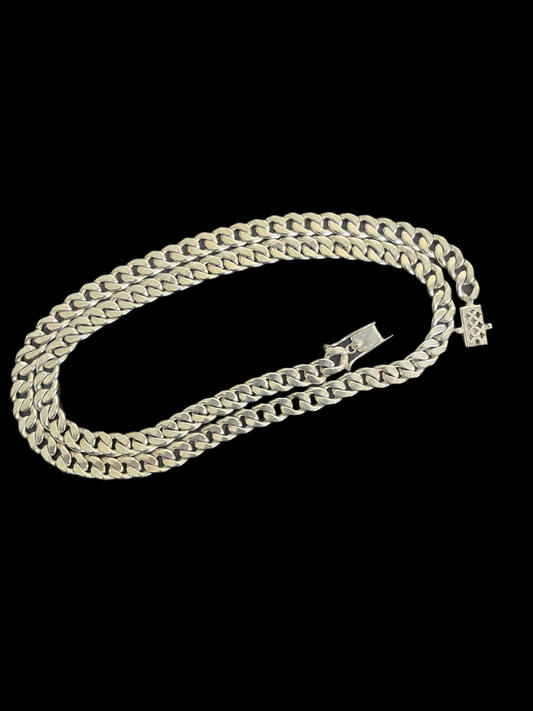 Solid 925 Sterling Silver Cuban Link Chain.