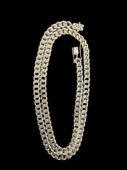 Solid 925 Sterling Silver Cuban Link Chain.
