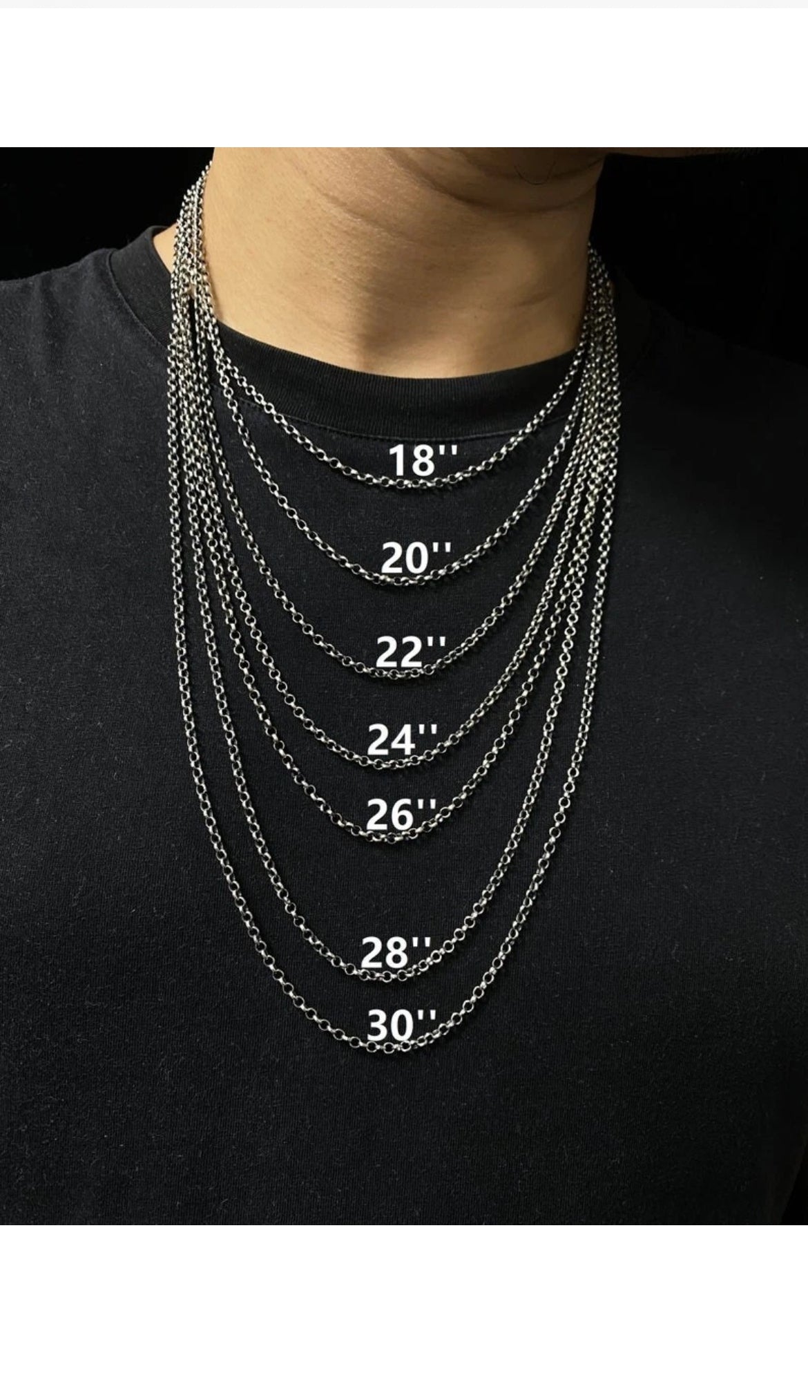Solid 925 Sterling Silver Cuban Link Chain.