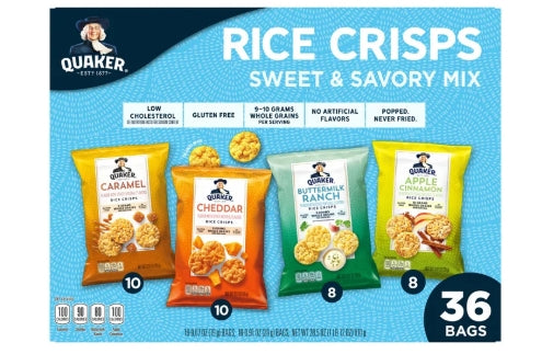 Quaker Rice Crisps, Variety Pack, 36-count