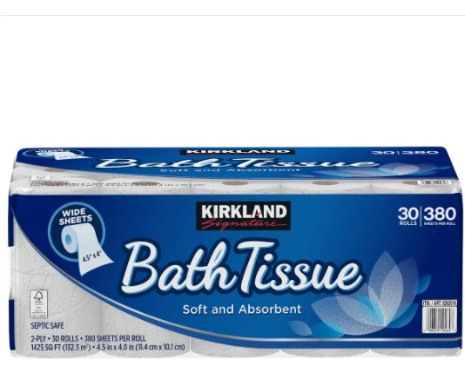 Kirkland Signature Bath Tissue, 2-Ply, 380 Sheets