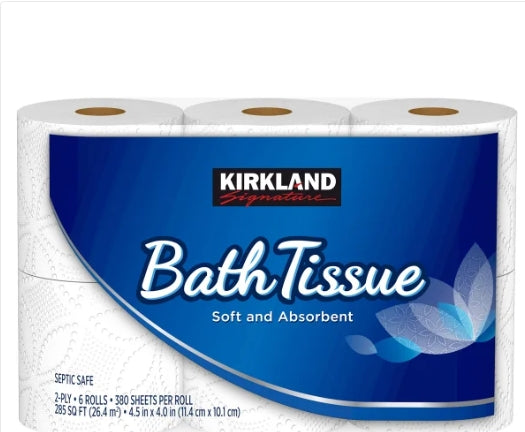 Kirkland Signature Bath Tissue, 2-Ply, 380 Sheets