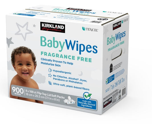 Kirkland Signature Baby Wipes Fragrance Free, 900-count