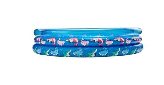 Bluescape Blue Shark 3-Ring Inflatable Swimming Pool for Kids, Round, Age 2 & up